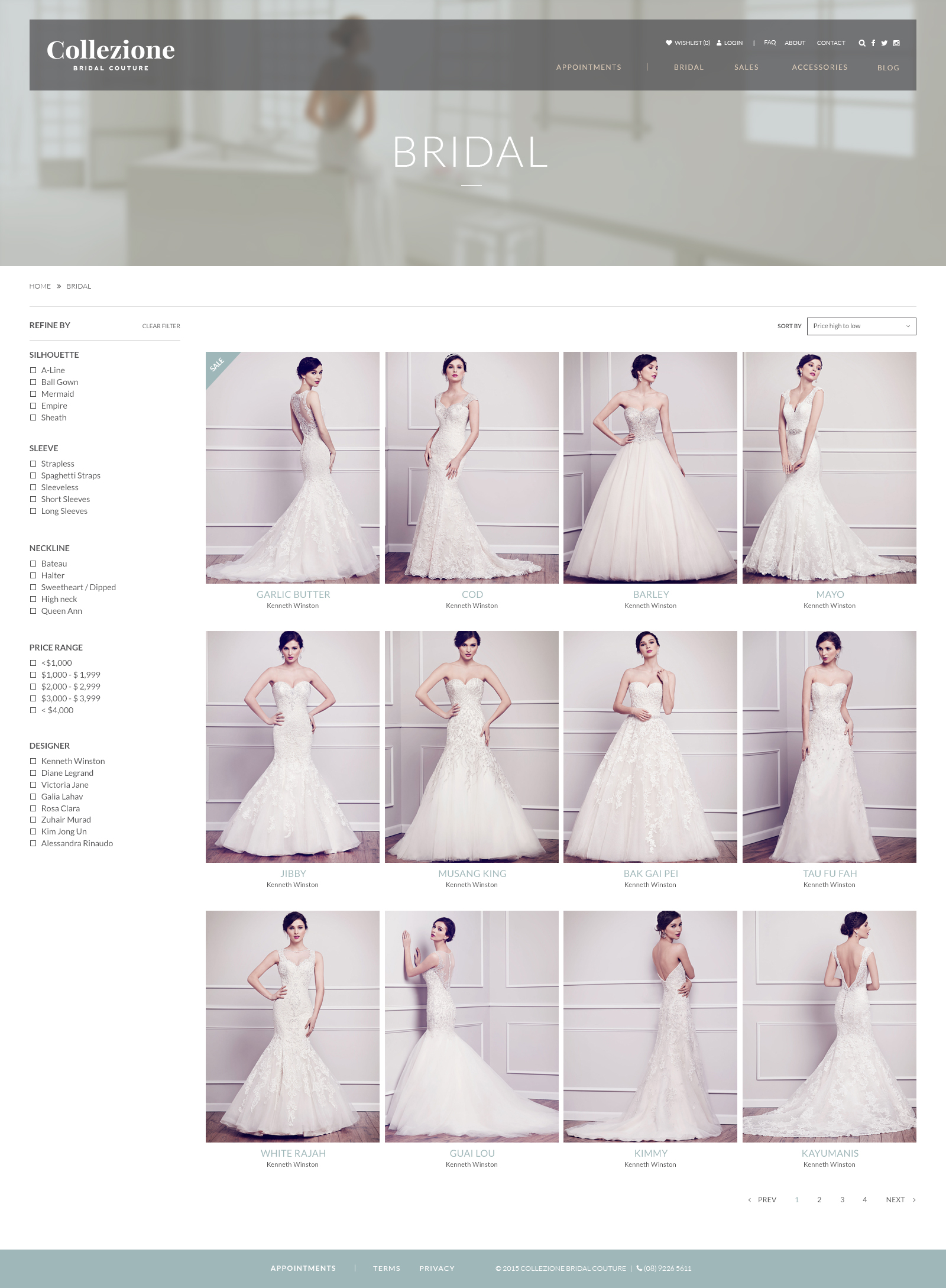 Collezione Bridal Couture Website Mocks