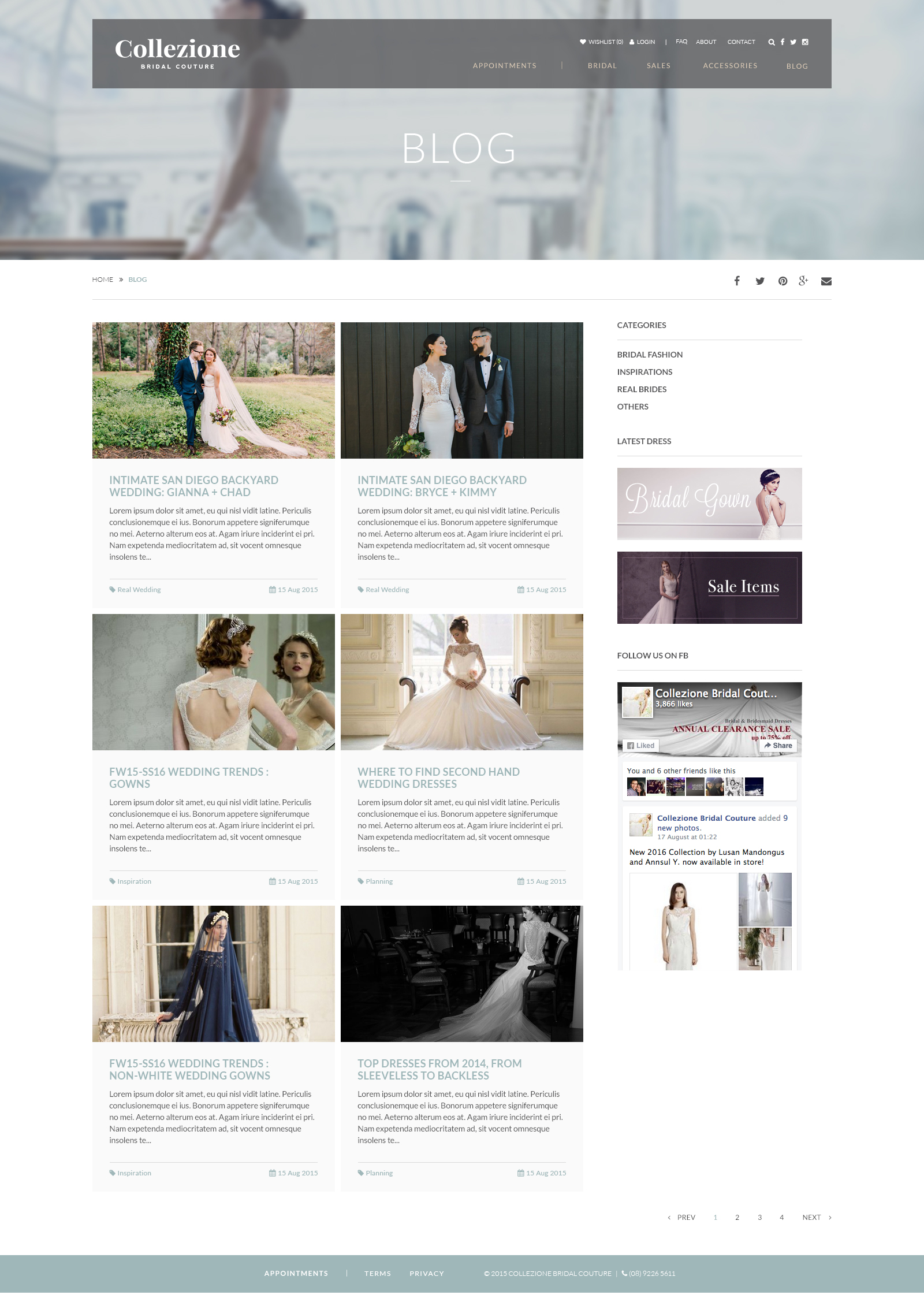 Collezione Bridal Couture Website Mocks